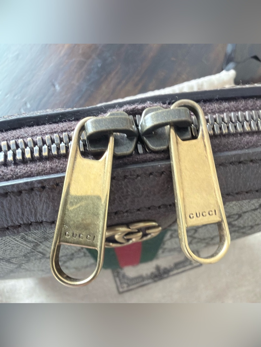 Gucci Brown GG Supreme Belt Bag with Green and Red Web Stripe - Picture 4 of 16